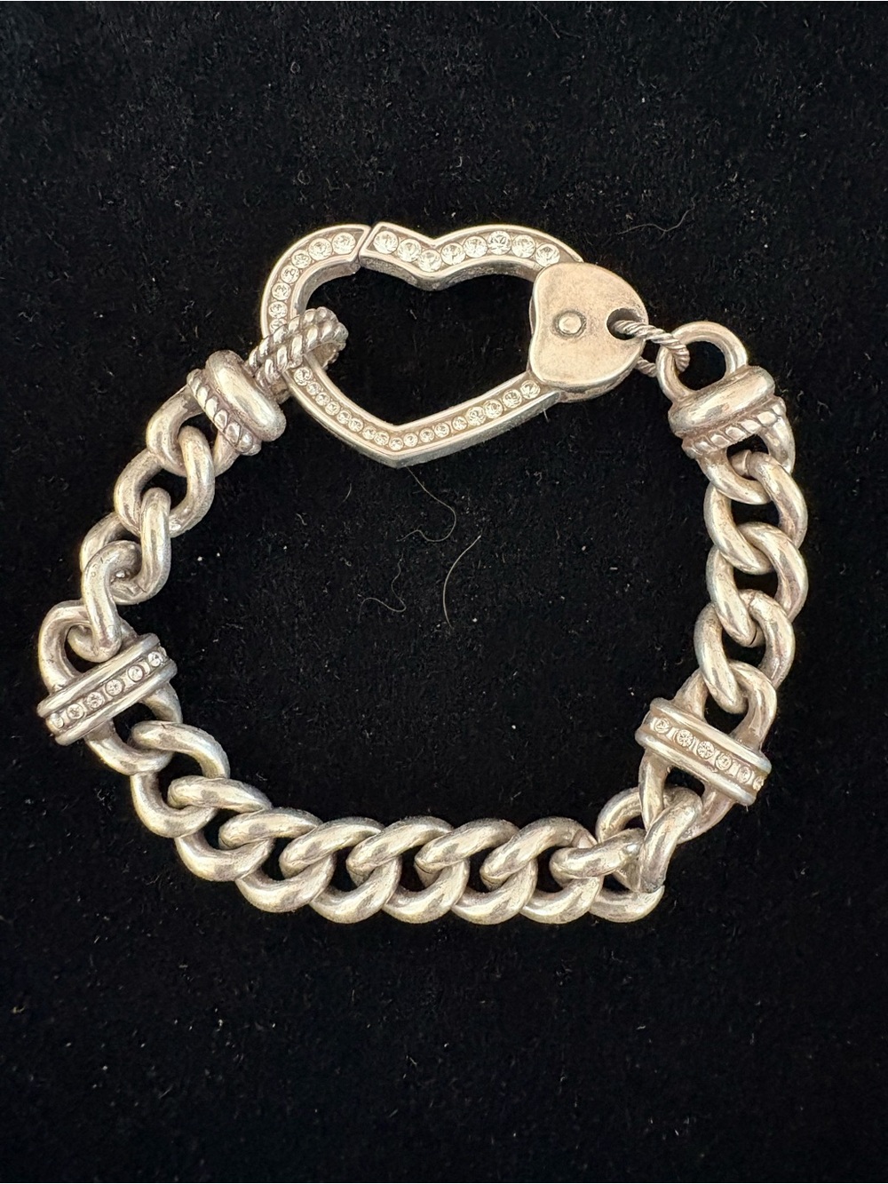 Silver Heart Link Bracelet - Women's Fashion Jewelry
